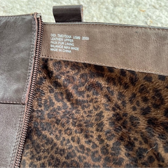 Tara M Brown Leather DIDI Faux Fur Interior Block Heel Rounded Toe Boots Sz 9 - Picture 13 of 14